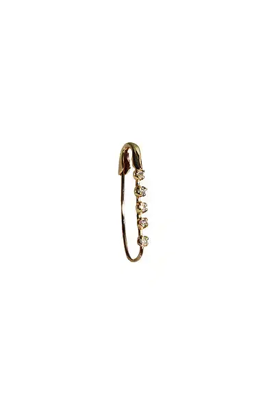 Loren Stewart Mini Diamond Prong Safety Pin Single Earring