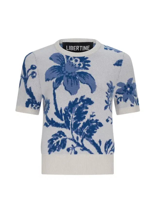 Libertine Oversized Blue Floral Short Sleeve Pullover