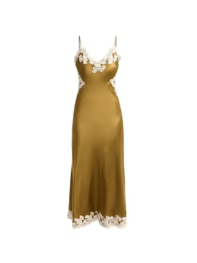 Ronny Kobo Women's Lalita Stretch-Silk A-Line Midi Dress - Ochre