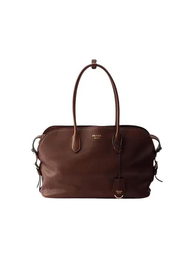 Women's Signet Leather Tote Bag - Brown
