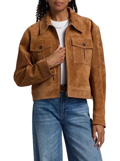 ARMA Women's Narsa Gritty Suede Jacket - Cigar - Size 14 | Thumbnail 3