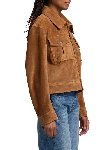 ARMA Women's Narsa Gritty Suede Jacket - Cigar - Size 14 | Thumbnail 4