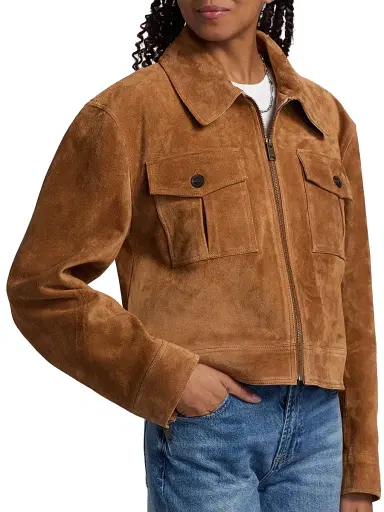 ARMA Women's Narsa Gritty Suede Jacket - Cigar - Size 14 | Thumbnail 6