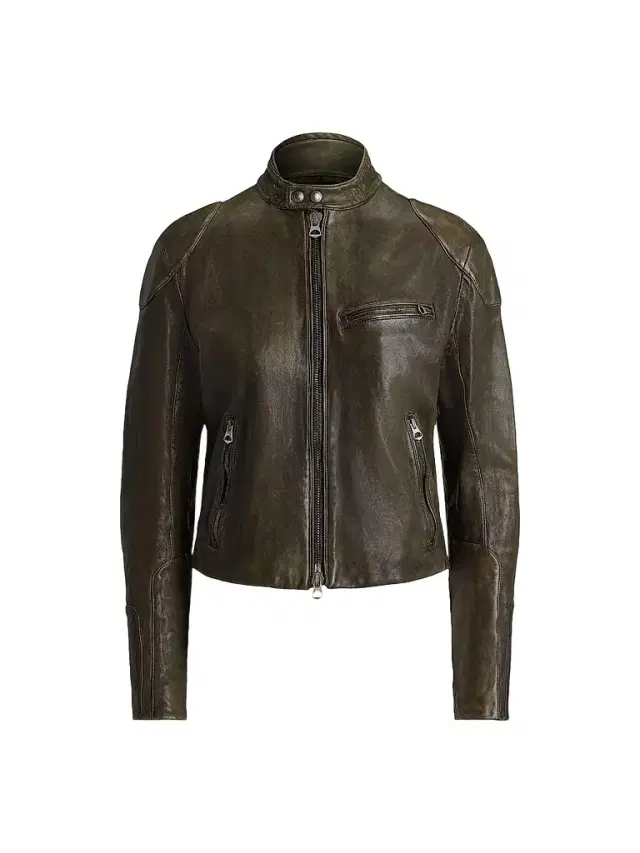 Ralph Lauren Collection Women's Orman Soft Leather Moto Jacket - Vintage Beech