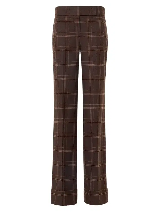 Akris punto Women's Milly Blanket Check Flannel Pants - Espresso Caramel
