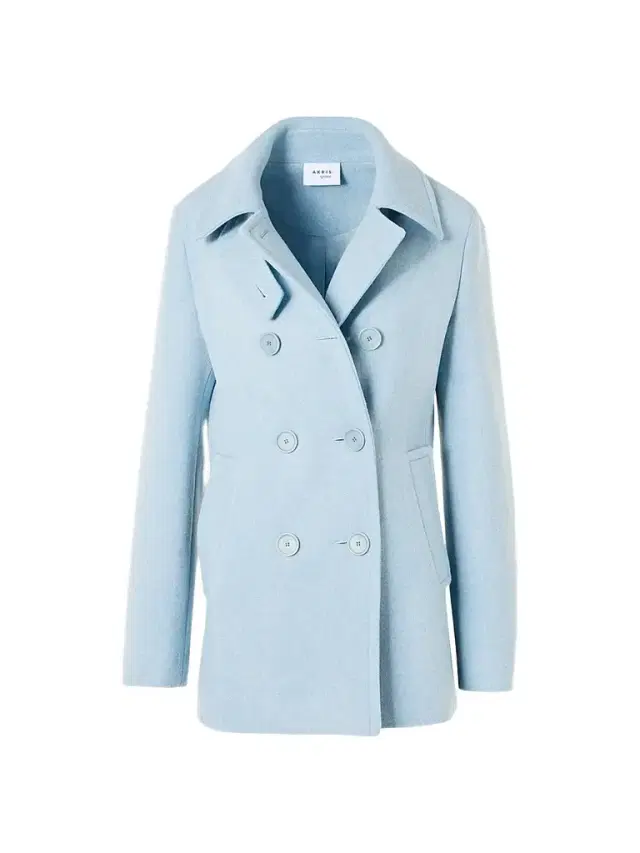 Women's Wool Double-Breasted Peacoat - Light Blue