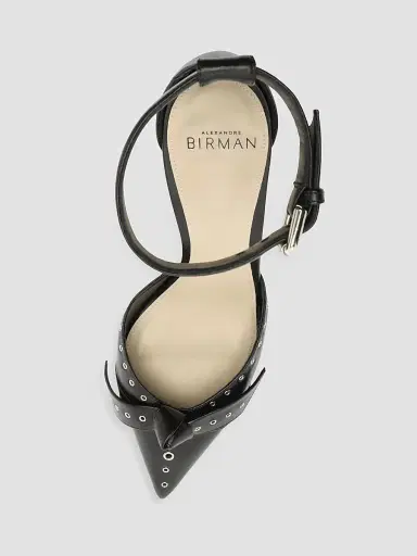Alexandre Birman Women's Clarita 85MM Grommet-Trimmed Leather Pumps - Black - Size 11 | Thumbnail 3