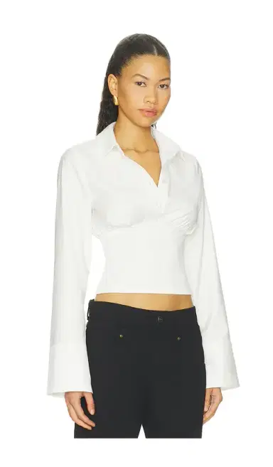 ALL THE WAYS Amika Fitted Button Up Top | Thumbnail 2