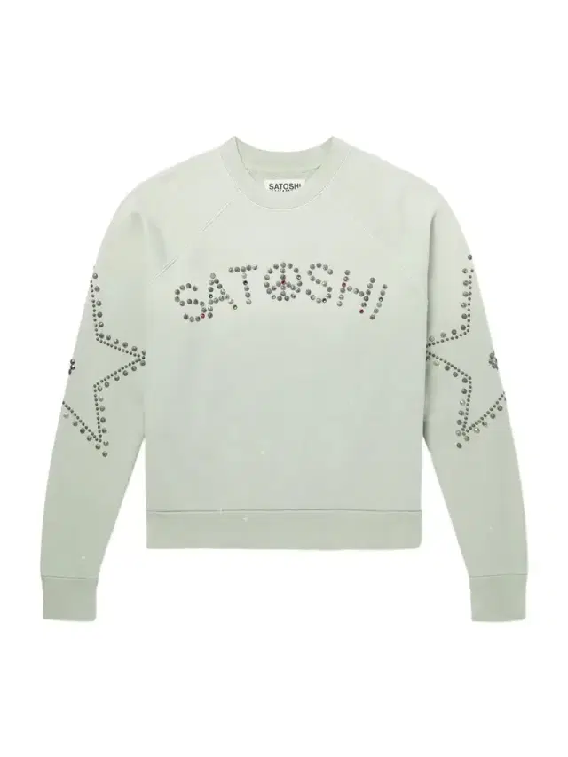 Satoshi Nakamoto Distressed Studded Cotton-Jersey Sweatshirt - Men