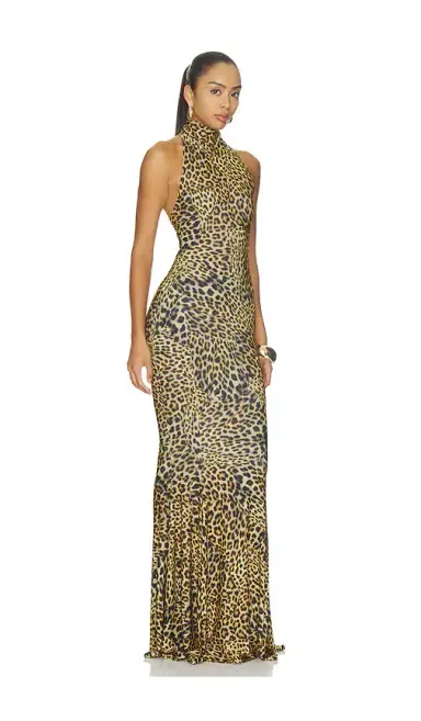Norma Kamali Halter Turtle Fishtail Gown | Thumbnail 2