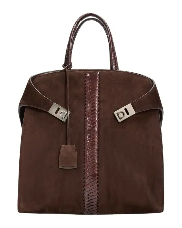Ferragamo Men's Hug Tote Bag in Suede