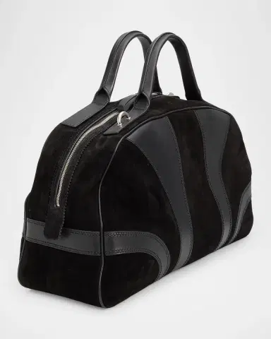 Dries Van Noten Men's Suede and Leather Duffel Crossbody Bag | Thumbnail 3 Dries Van Noten Men's Suede and Leather Duffel Crossbody Bag | Thumbnail 3