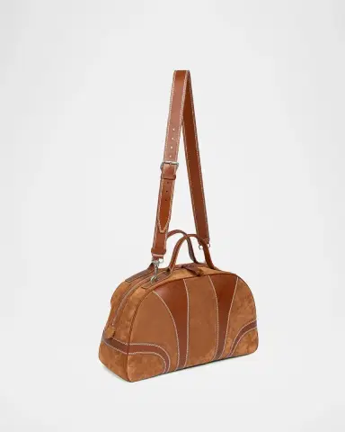 Dries Van Noten Men's Suede and Leather Duffel Crossbody Bag | Thumbnail 7 Dries Van Noten Men's Suede and Leather Duffel Crossbody Bag | Thumbnail 7