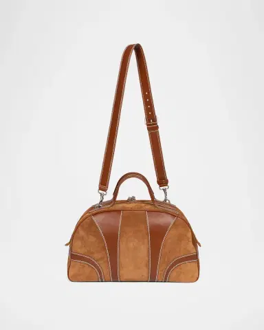 Dries Van Noten Men's Suede and Leather Duffel Crossbody Bag | Thumbnail 8 Dries Van Noten Men's Suede and Leather Duffel Crossbody Bag | Thumbnail 8
