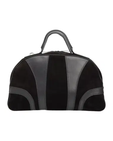 Dries Van Noten Men's Suede and Leather Duffel Crossbody Bag | Thumbnail 1 Dries Van Noten Men's Suede and Leather Duffel Crossbody Bag | Thumbnail 1