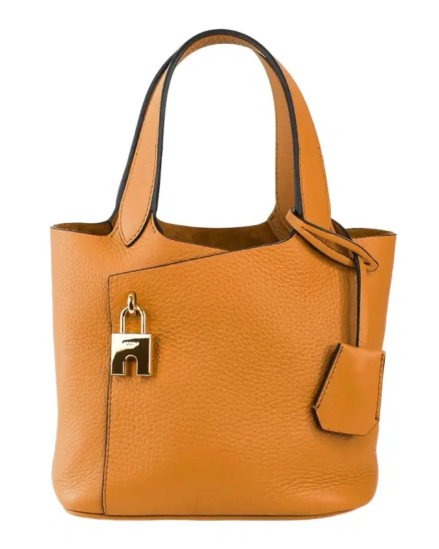 Michino Paris Etoile Mini Padlock-Embellished Leather Top-Handle Bag