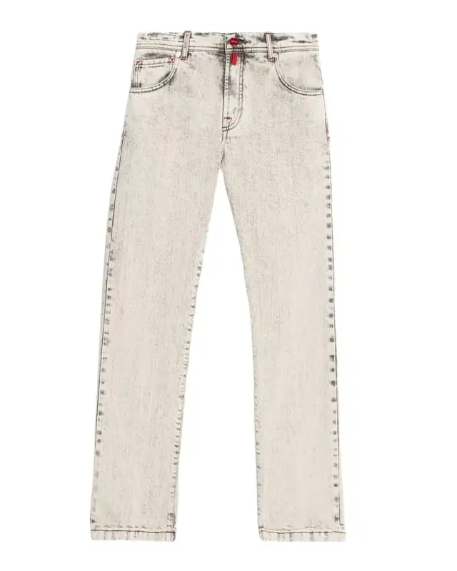 Kiton Men's Acid-Wash Denim Jeans