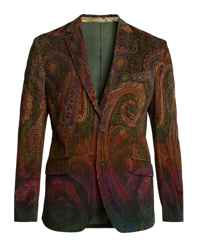 Etro Men's Roma Paisley Corduroy Single-Breasted Jacket