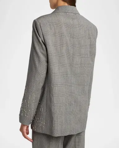 Golden Goose Embellished Prince of Wales Check Oversized Blazer | Thumbnail 3