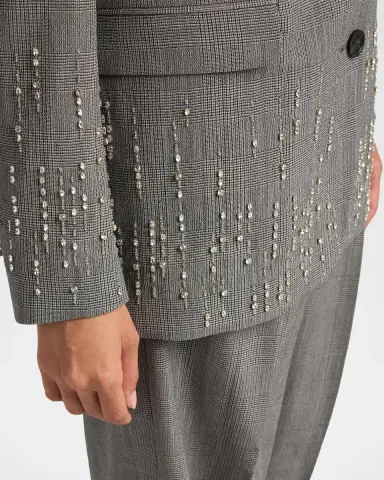 Golden Goose Embellished Prince of Wales Check Oversized Blazer | Thumbnail 5