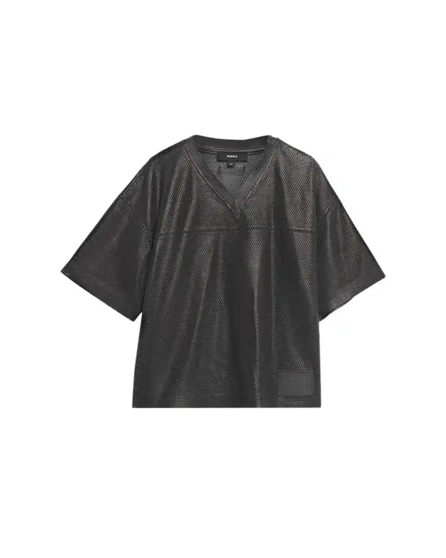 PURPLE Men's Leather Mesh T-Shirt