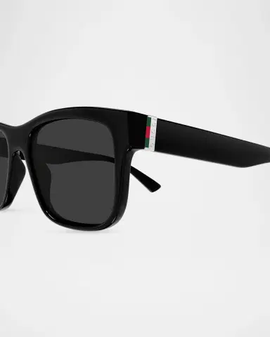 Gucci Men's Gg2085S Vertical Web Square Injection Sunglasses | Thumbnail 3