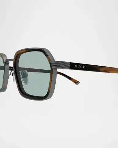 Gucci Men's Gg2074S Noble Tip Acetate and Metal Square Sunglasses | Thumbnail 3