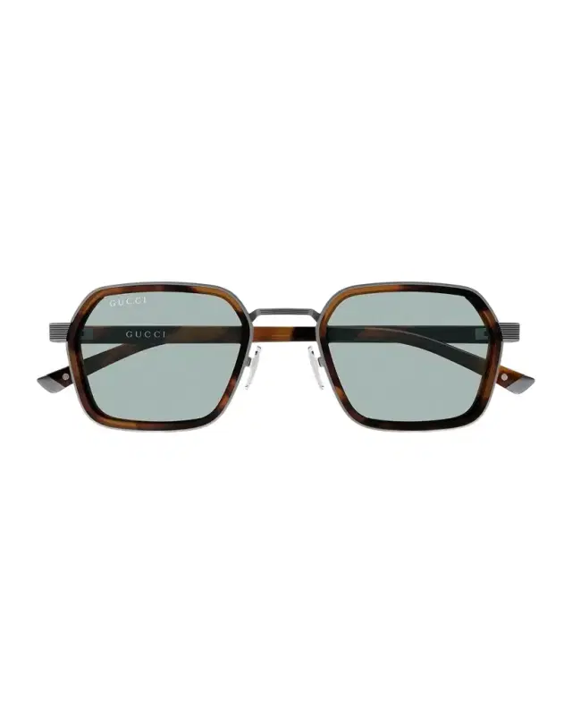 Gucci Men's Gg2074S Noble Tip Acetate and Metal Square Sunglasses