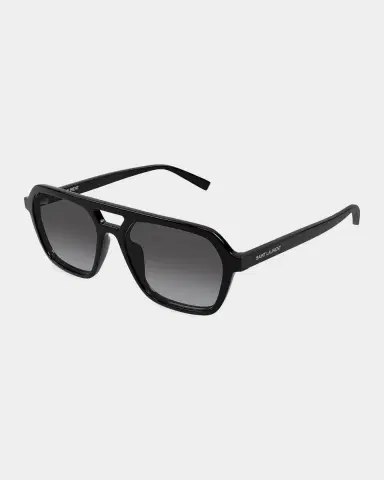 Saint Laurent Men's Acetate Navigator Sunglasses | Thumbnail 2