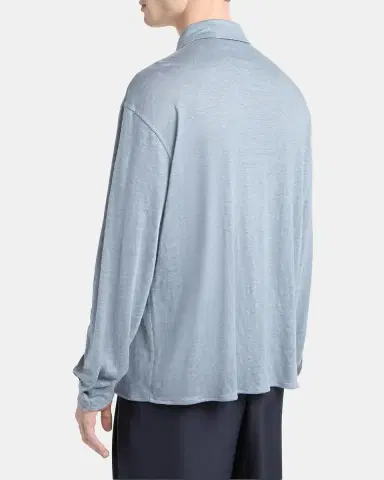 Giorgio Armani Men's Jersey Linen Button-Down Shirt | Thumbnail 3