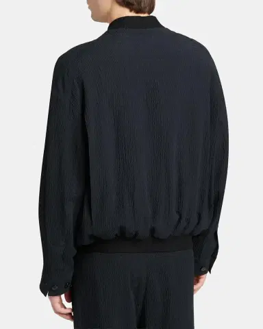 Giorgio Armani Men's Seersucker Full-Zip Bomber Jacket | Thumbnail 3