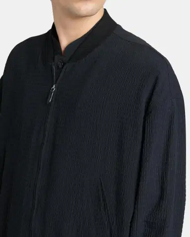 Giorgio Armani Men's Seersucker Full-Zip Bomber Jacket | Thumbnail 5