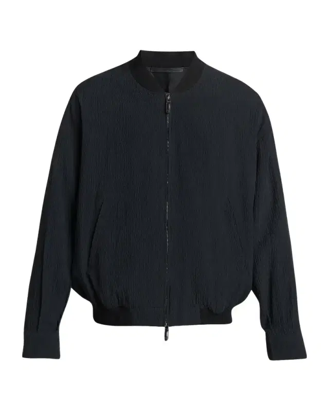Giorgio Armani Men's Seersucker Full-Zip Bomber Jacket