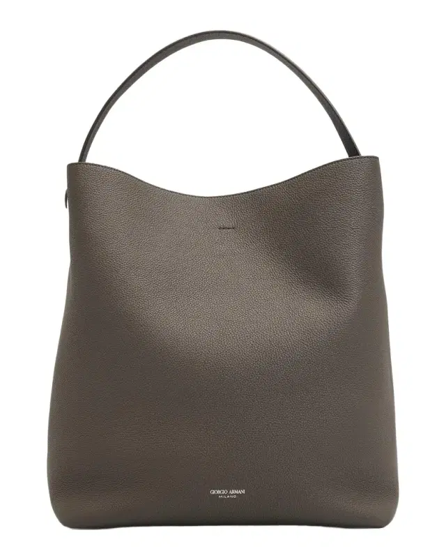 Giorgio Armani Large Grain Leather Hobo Bag