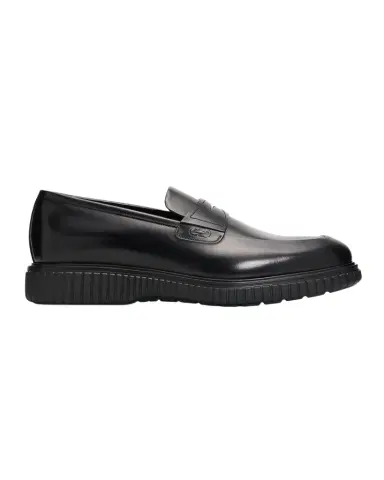 Ferragamo Men's Leather Rubber-Sole Penny Loafers | Thumbnail 1