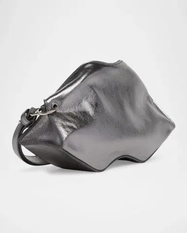 Alexander McQueen Manta Sculptural Metallic Leather Clutch Bag | Thumbnail 3