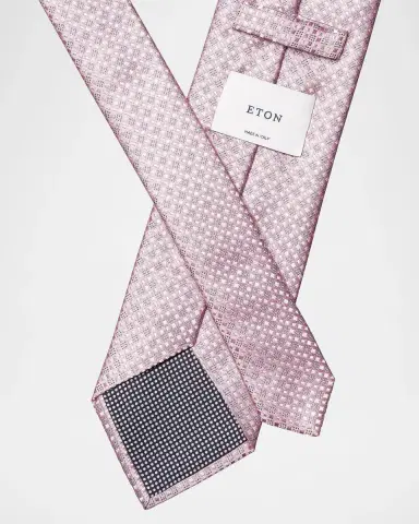 Eton Men's Geometric Basketweave Silk Tie | Thumbnail 3