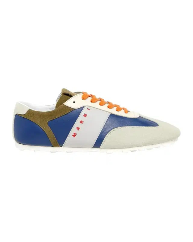Marni Men's Retro Patchwork Leather Low-Top Sneakers