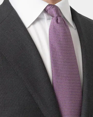 Eton Men's Grid Check Satin Silk Tie | Thumbnail 2