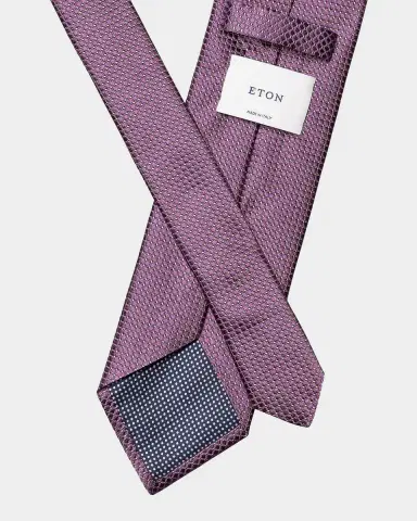 Eton Men's Grid Check Satin Silk Tie | Thumbnail 3