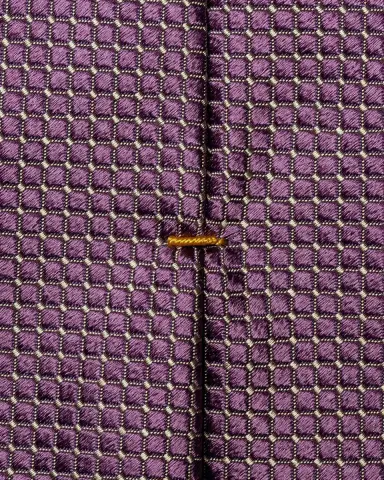 Eton Men's Grid Check Satin Silk Tie | Thumbnail 4