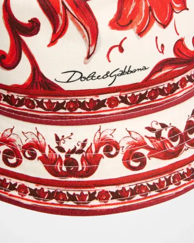 Dolce & Gabbana Men's Majolica Drill Fisherman Bucket Hat | Thumbnail 2