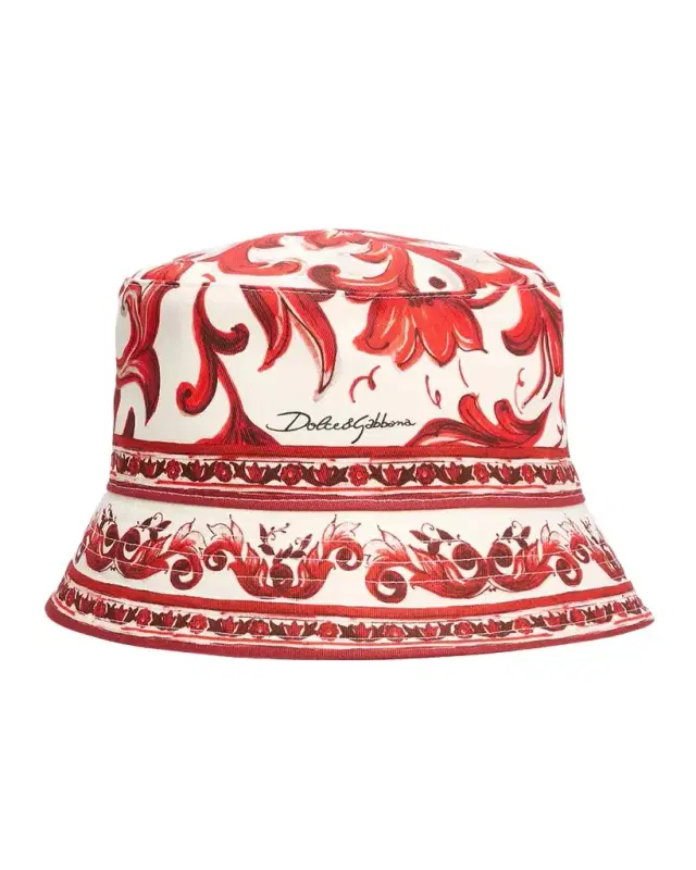Dolce & Gabbana Men's Majolica Drill Fisherman Bucket Hat