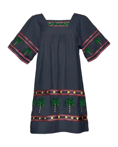 Frances Valentine Picnic Palm-Embroidered Mini Shift Dress | Thumbnail 1