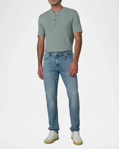 Joe's Jeans Men's Linen and Cotton Solid Henley T-Shirt | Thumbnail 2 Joe's Jeans Men's Linen and Cotton Solid Henley T-Shirt | Thumbnail 2