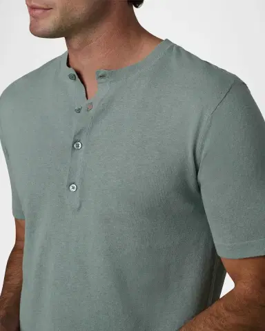 Joe's Jeans Men's Linen and Cotton Solid Henley T-Shirt | Thumbnail 5 Joe's Jeans Men's Linen and Cotton Solid Henley T-Shirt | Thumbnail 5