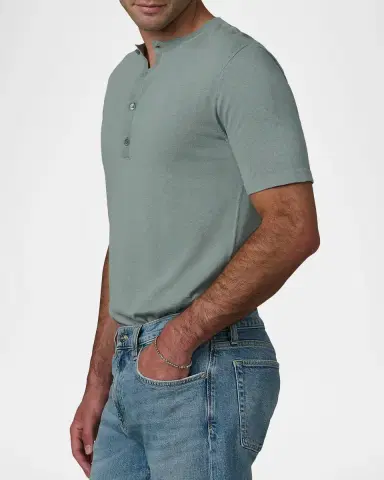 Joe's Jeans Men's Linen and Cotton Solid Henley T-Shirt | Thumbnail 6 Joe's Jeans Men's Linen and Cotton Solid Henley T-Shirt | Thumbnail 6