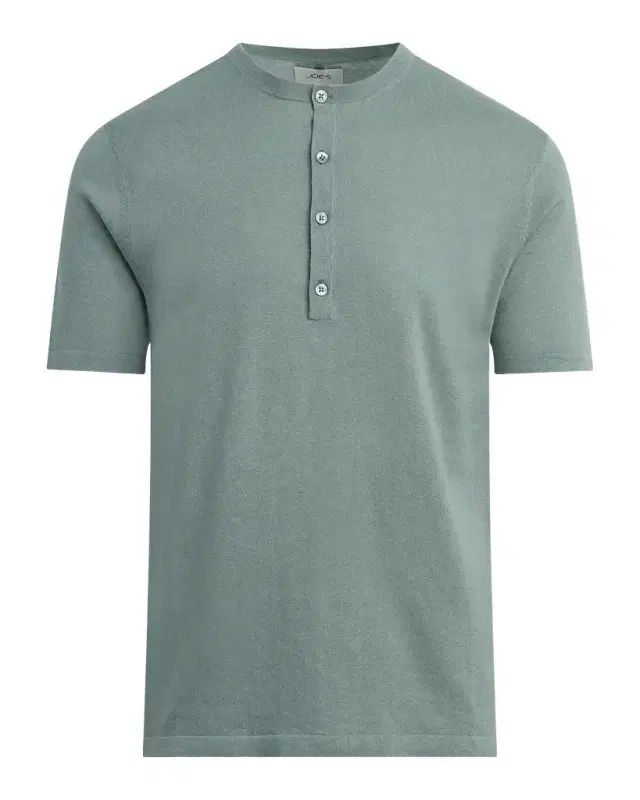 Joe's Jeans Men's Linen and Cotton Solid Henley T-Shirt