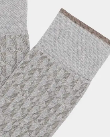Marcoliani Men's Diamond-Pattern Cotton-Blend Mid-Calf Socks | Thumbnail 2