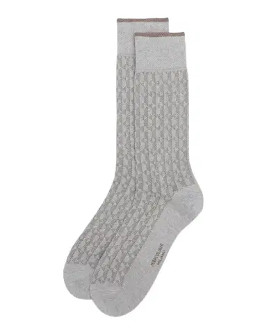 Marcoliani Men's Diamond-Pattern Cotton-Blend Mid-Calf Socks | Thumbnail 1